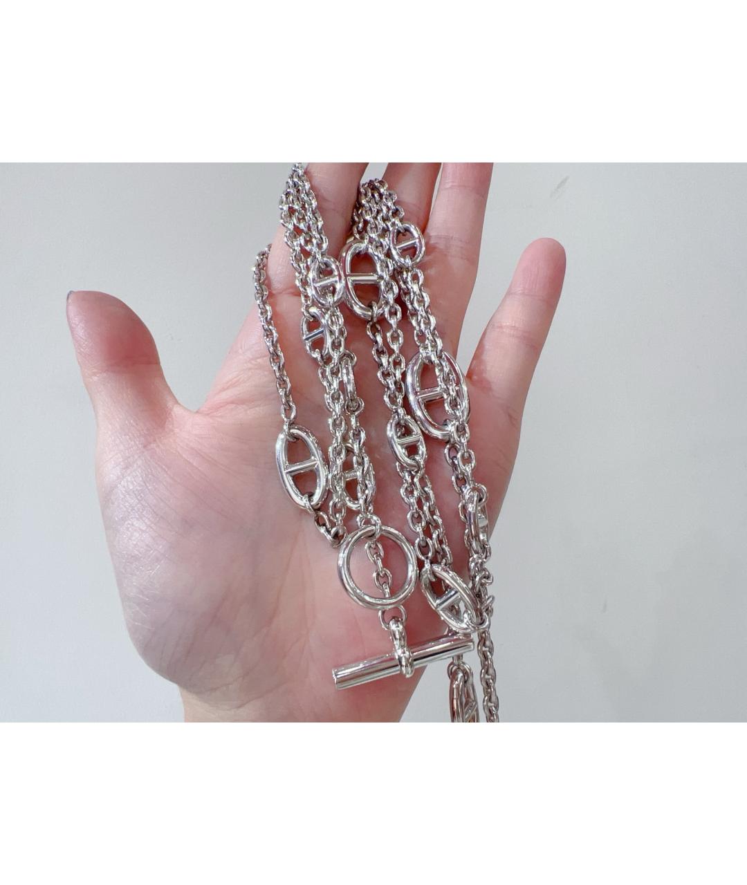 HERMES Серебряное серебряное колье, фото 6