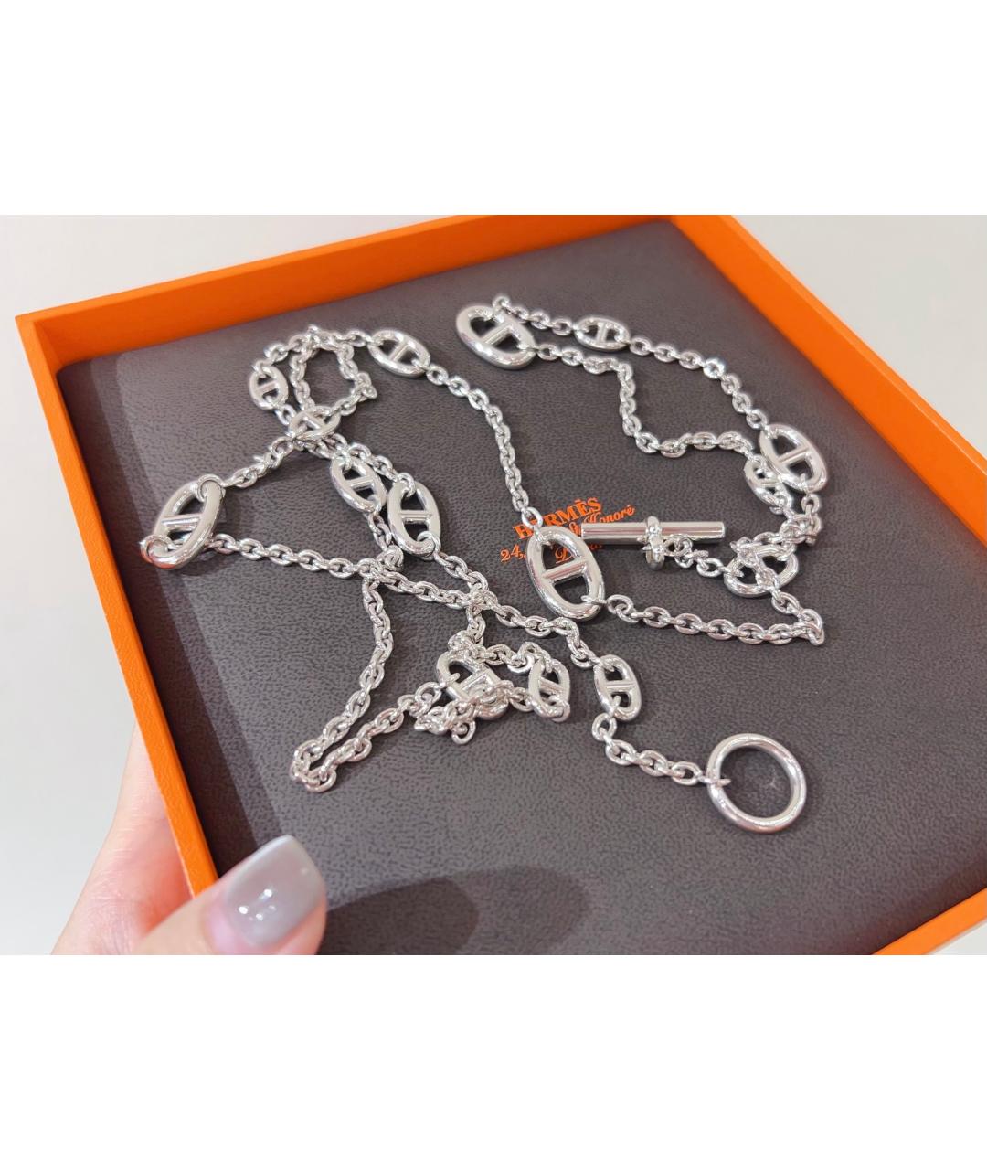 HERMES Серебряное серебряное колье, фото 3
