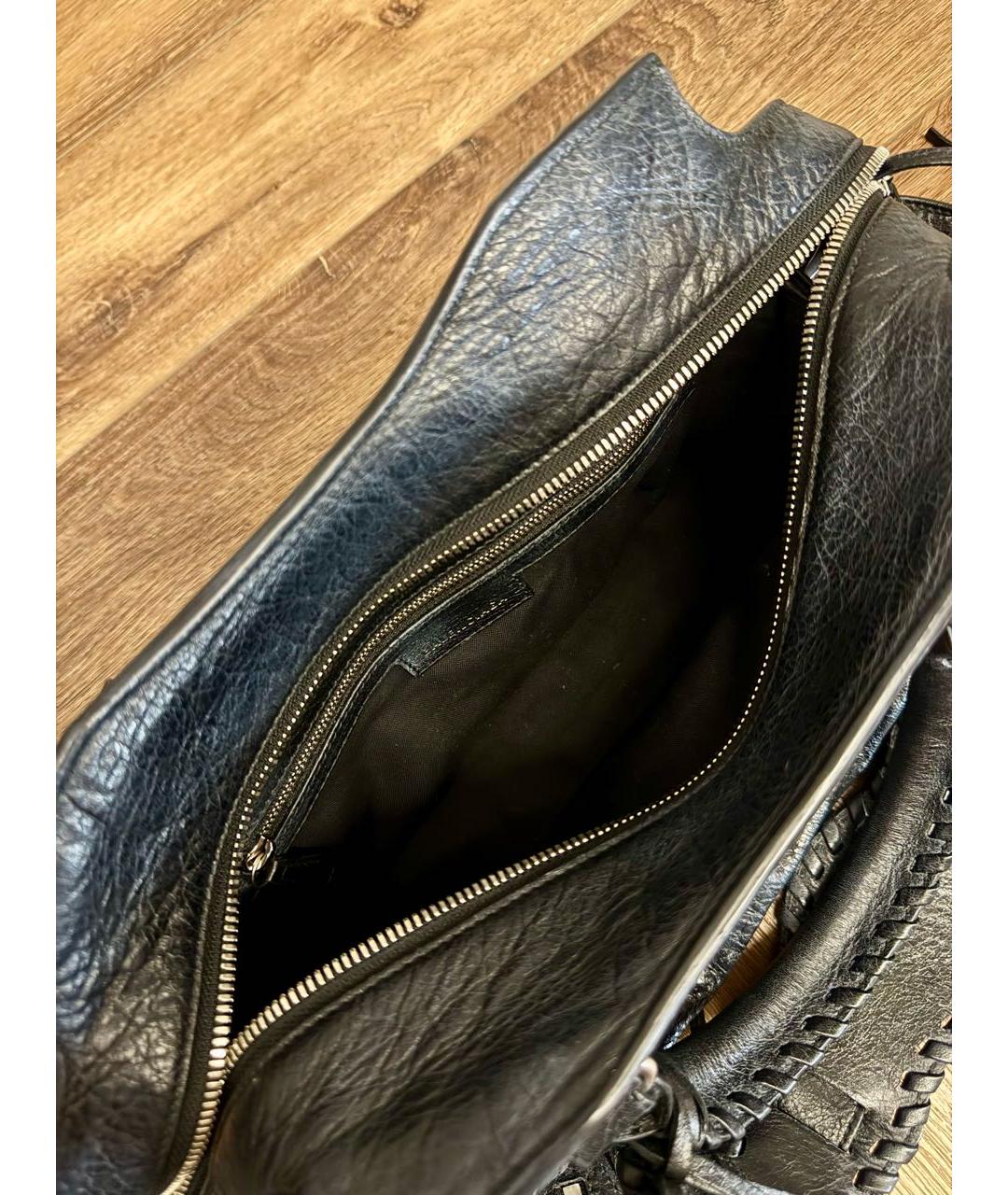 BALENCIAGA Темно-синяя кожаная сумка через плечо, фото 6