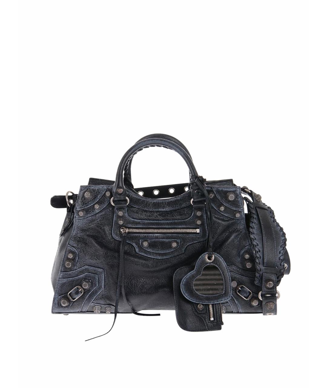 BALENCIAGA Темно-синяя кожаная сумка через плечо, фото 1