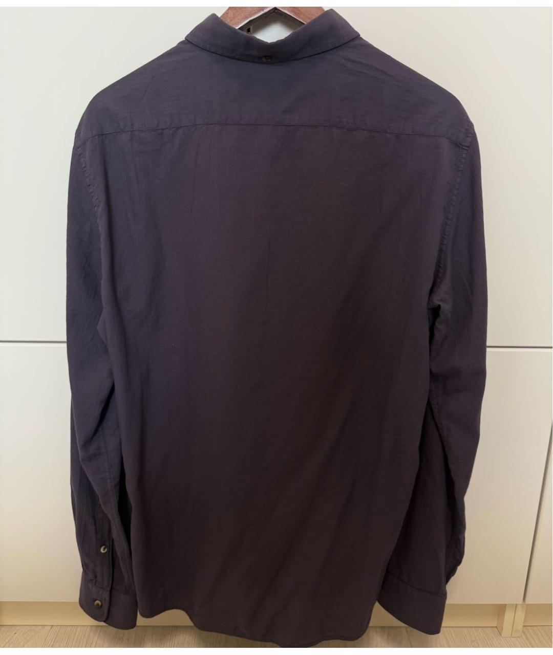 BRUNELLO CUCINELLI Фиолетовая хлопковая кэжуал рубашка, фото 2