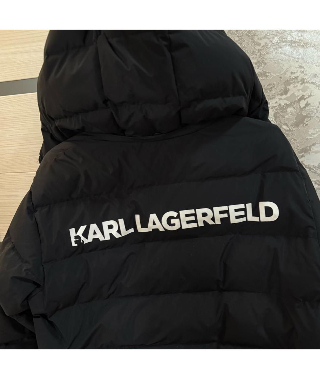 KARL LAGERFELD Черный полиэстеровый пуховик, фото 3