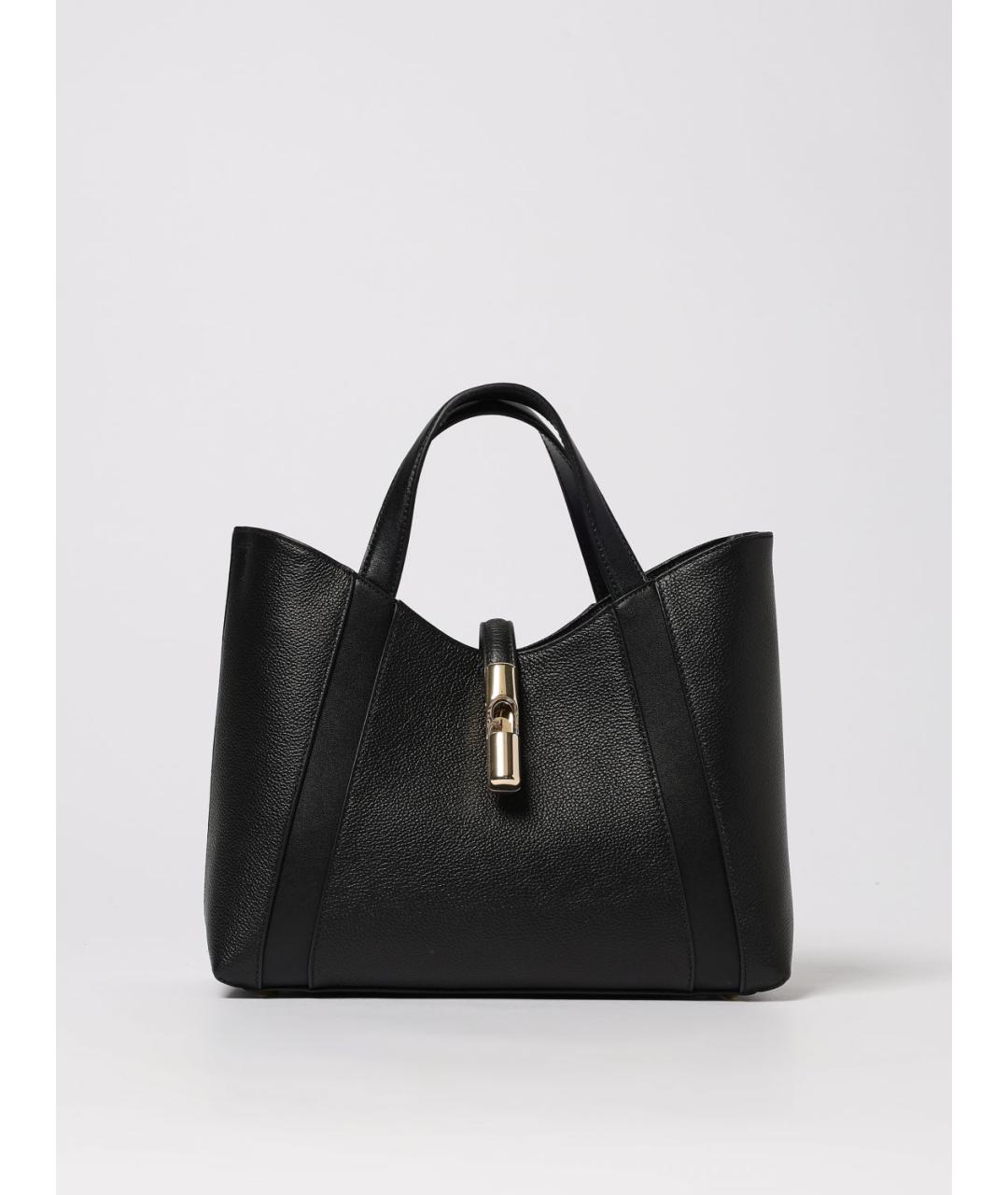 FURLA Черная кожаная сумка тоут, фото 4