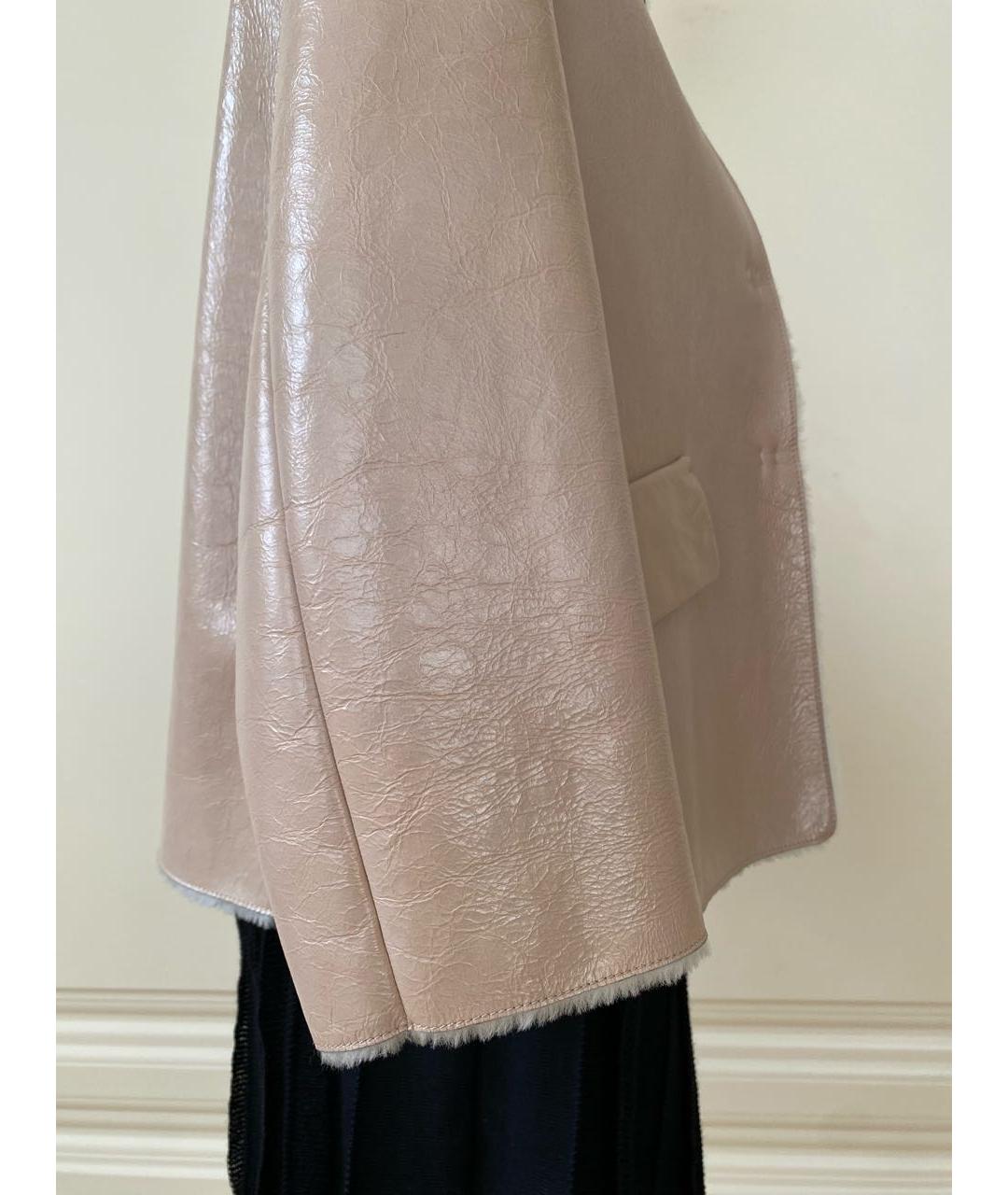 MIU MIU Розовая кожаная дубленка, фото 4