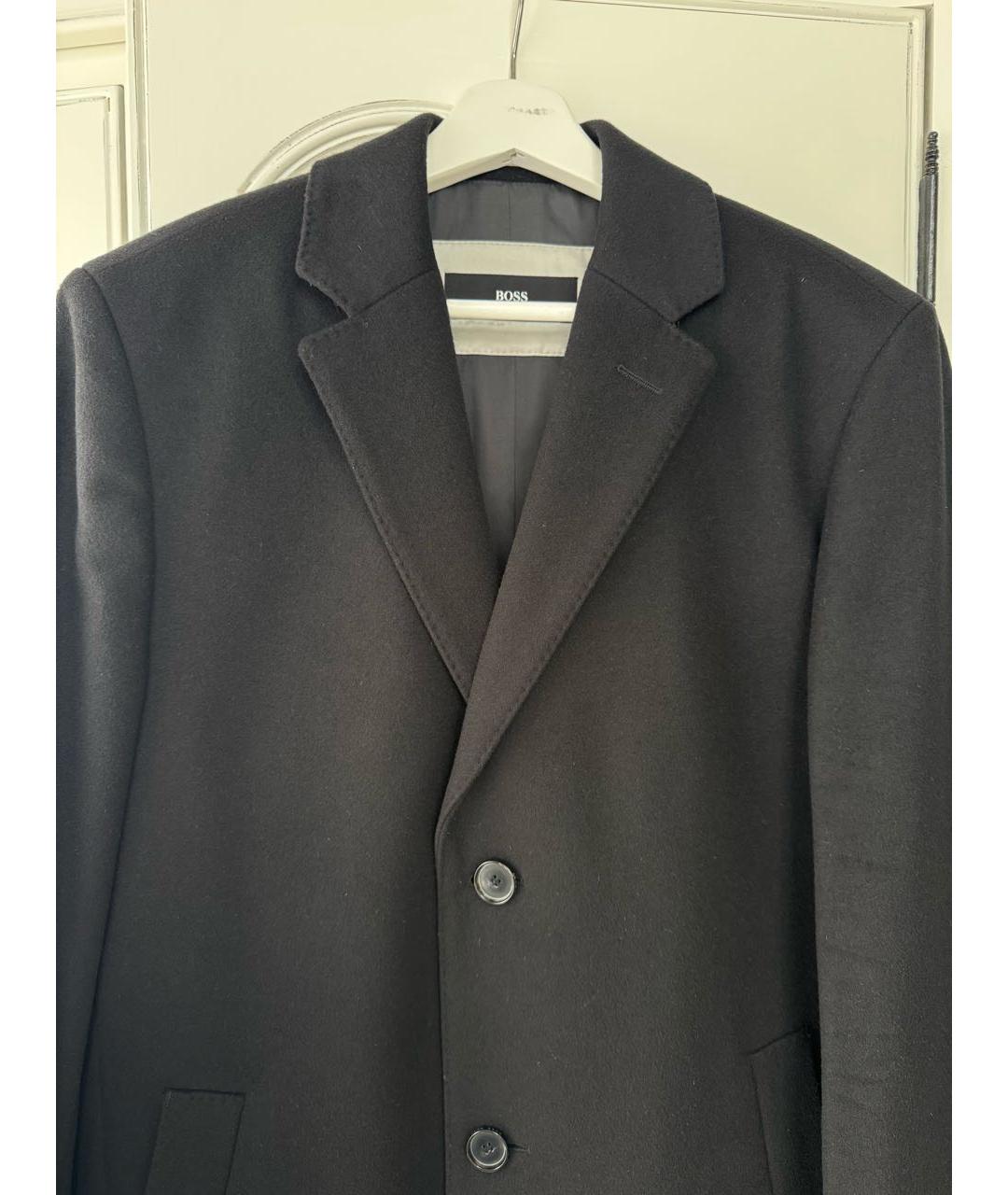 HUGO BOSS Черное шерстяное пальто, фото 4