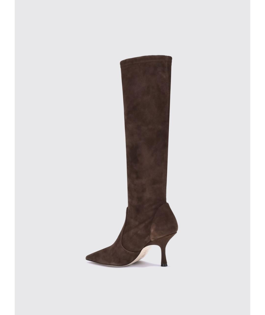 STUART WEITZMAN Коричневые замшевые сапоги, фото 3
