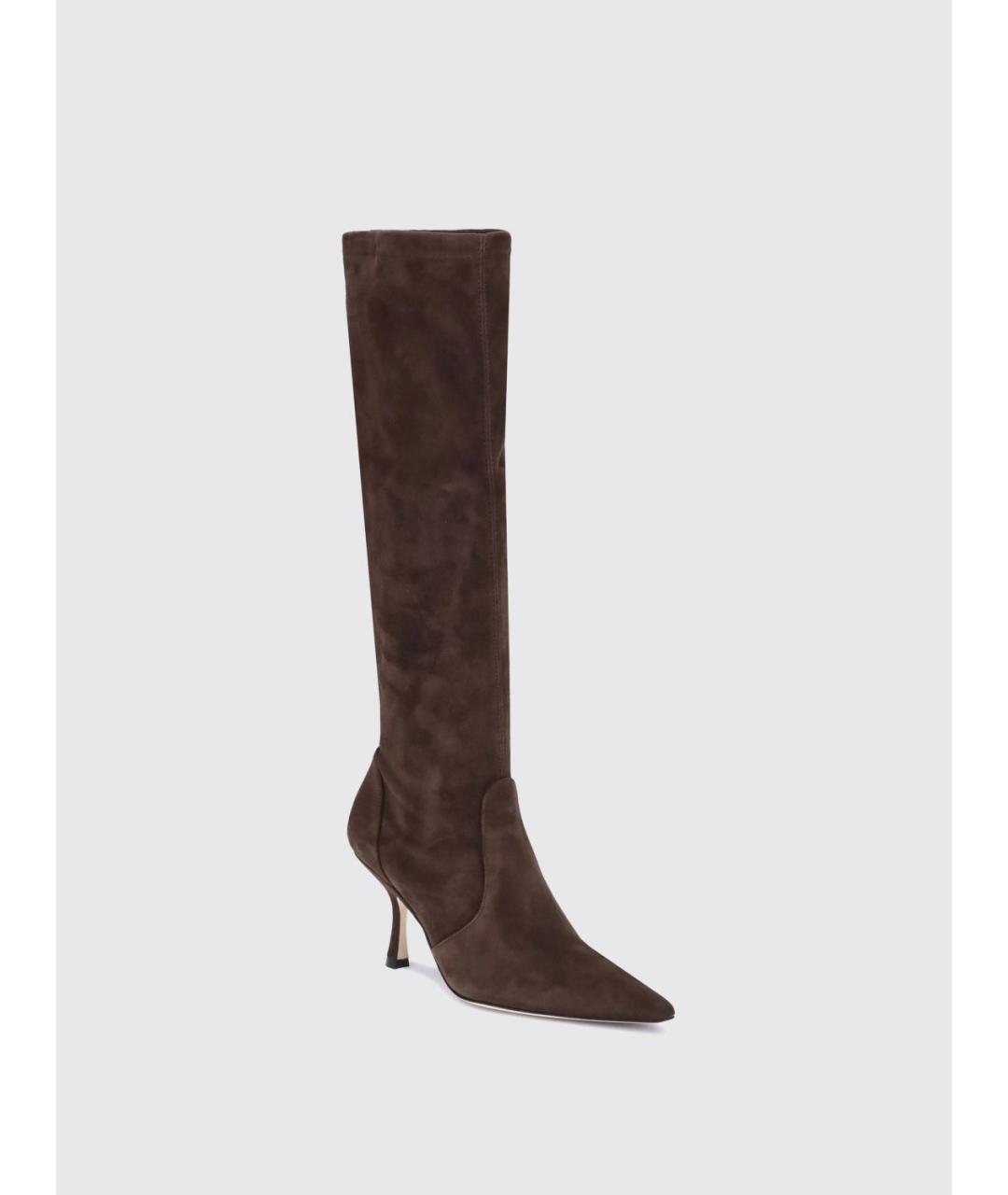 STUART WEITZMAN Коричневые замшевые сапоги, фото 2