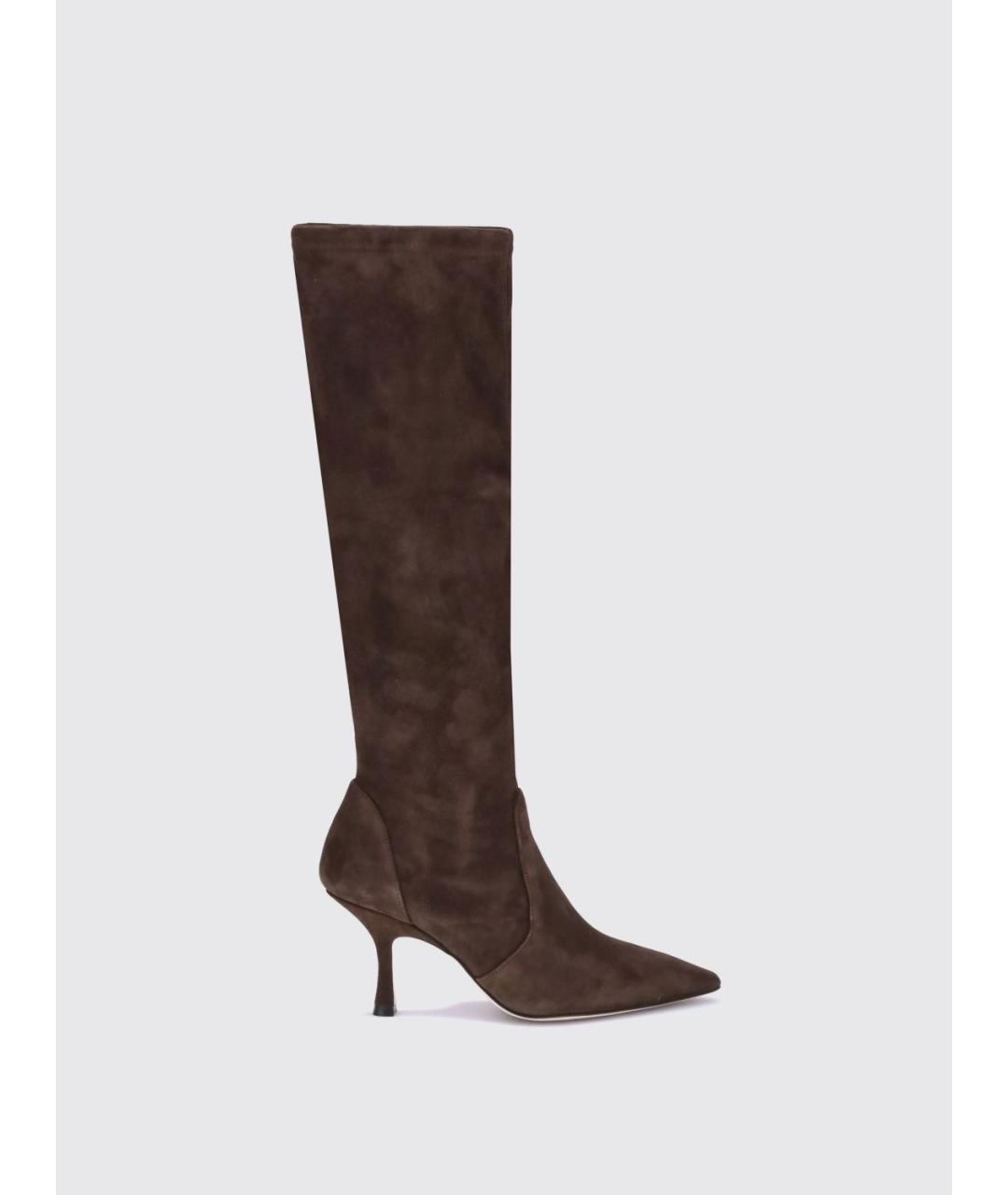 STUART WEITZMAN Коричневые замшевые сапоги, фото 4