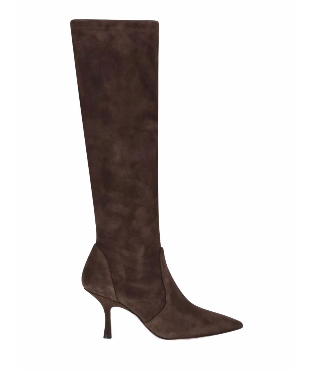 STUART WEITZMAN Коричневые замшевые сапоги, фото 1