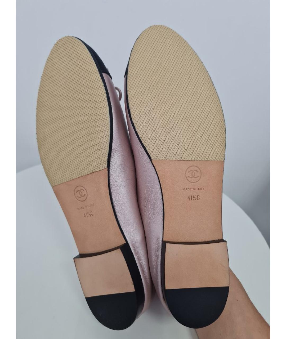 CHANEL Розовые кожаные балетки, фото 5