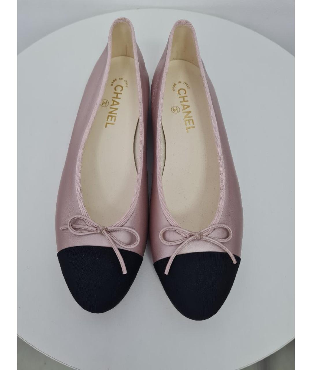 CHANEL Розовые кожаные балетки, фото 2