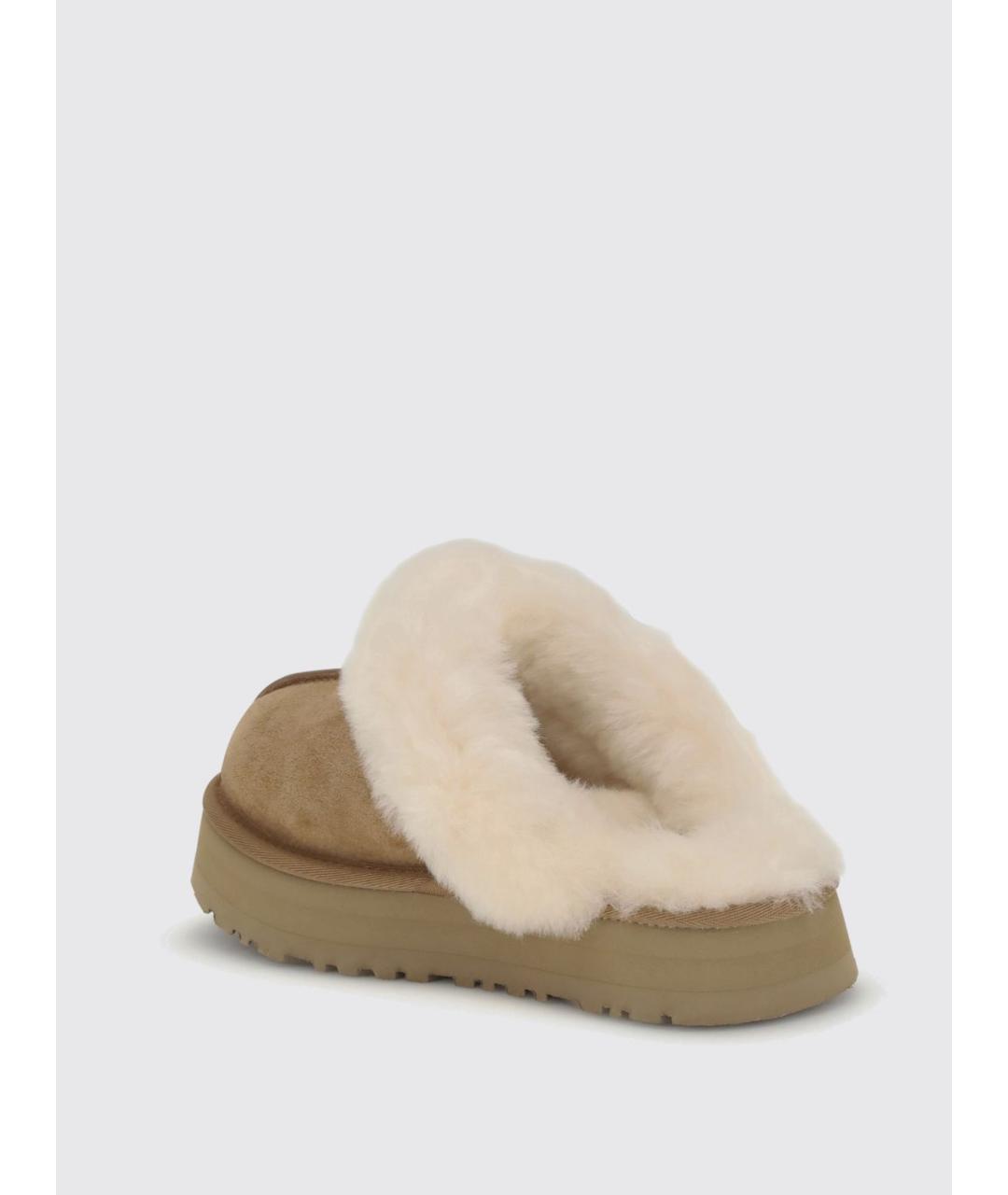 UGG AUSTRALIA Бежевые кожаные сабо, фото 3