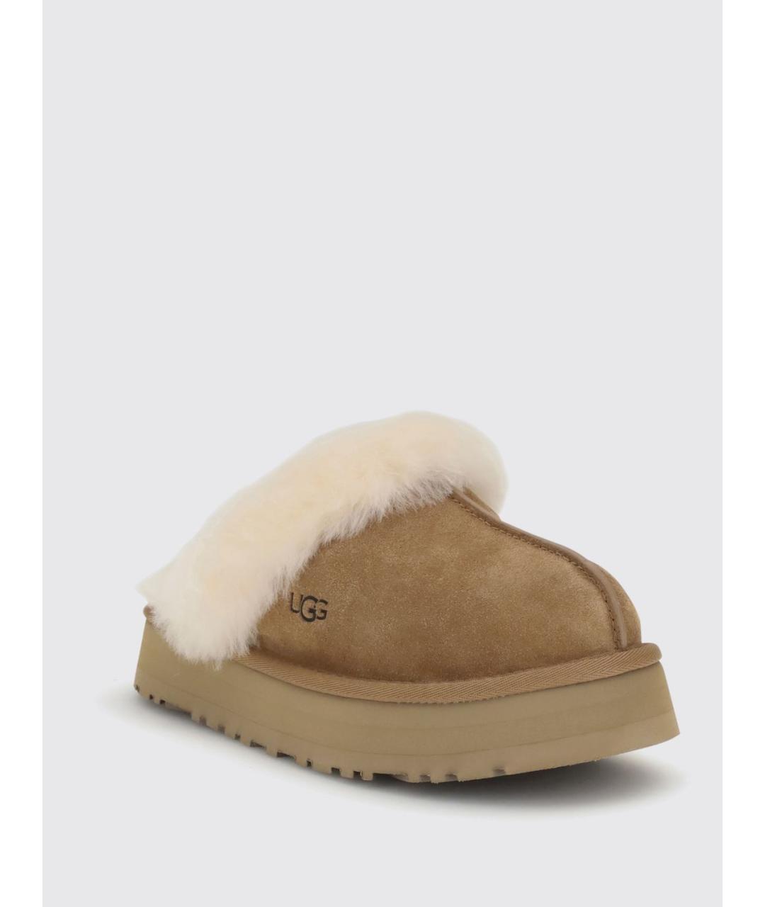 UGG AUSTRALIA Бежевые кожаные сабо, фото 2