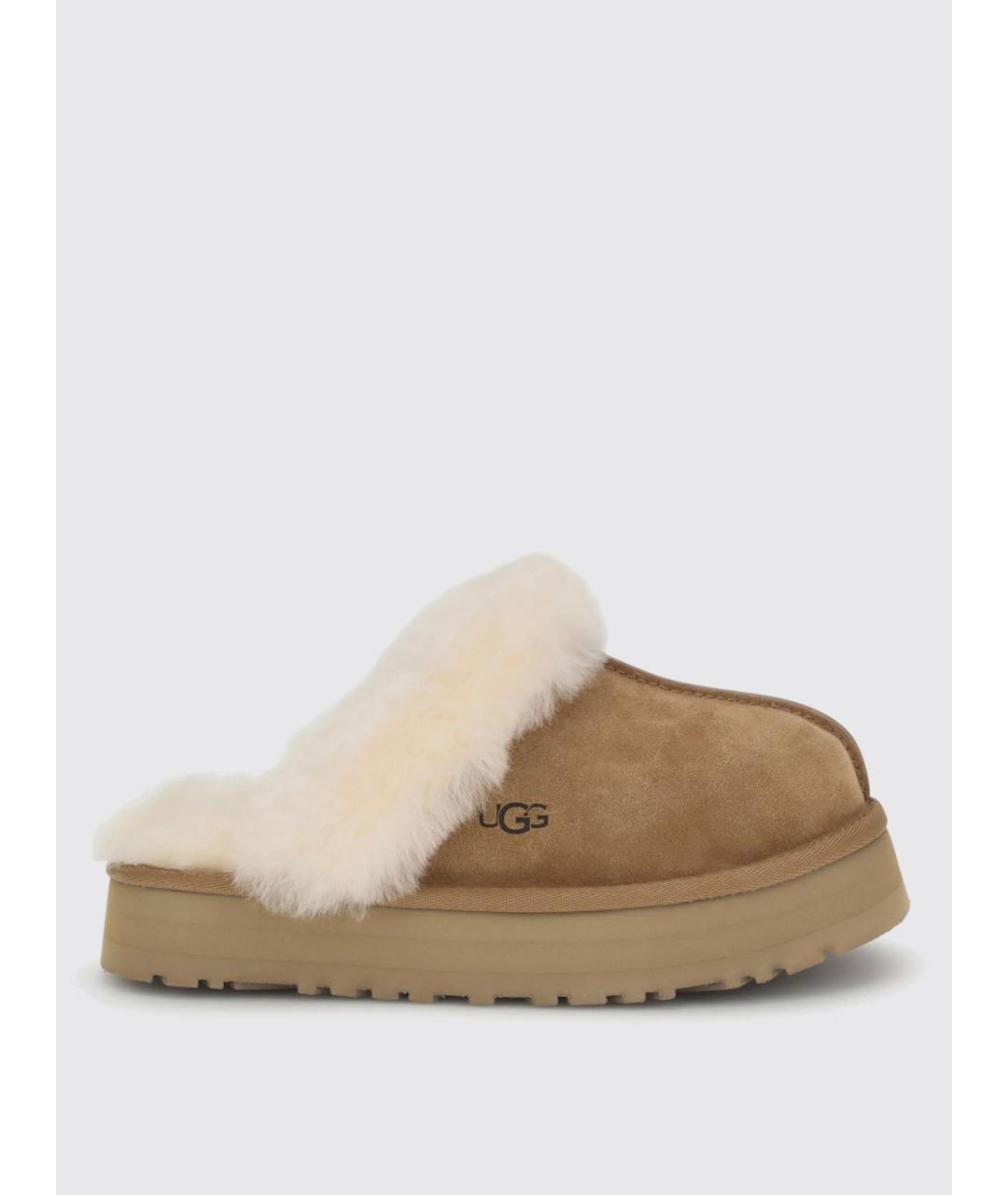 UGG AUSTRALIA Бежевые кожаные сабо, фото 4