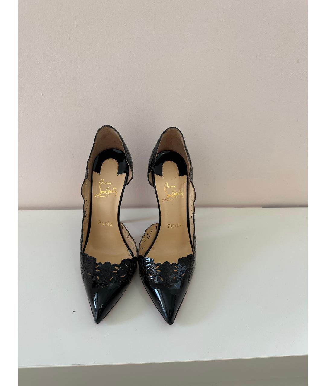 CHRISTIAN LOUBOUTIN Черные кожаные туфли, фото 2