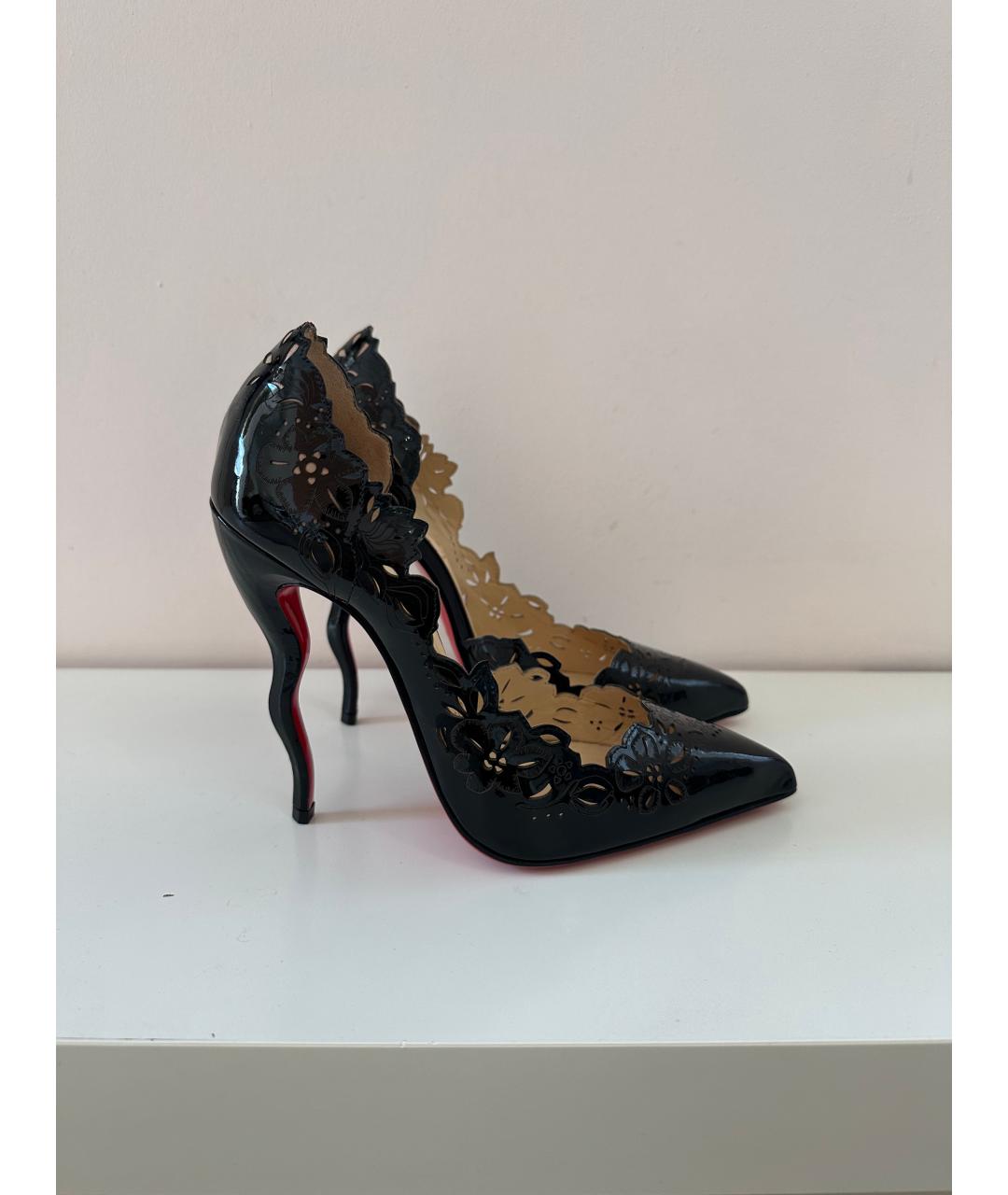 CHRISTIAN LOUBOUTIN Черные кожаные туфли, фото 6