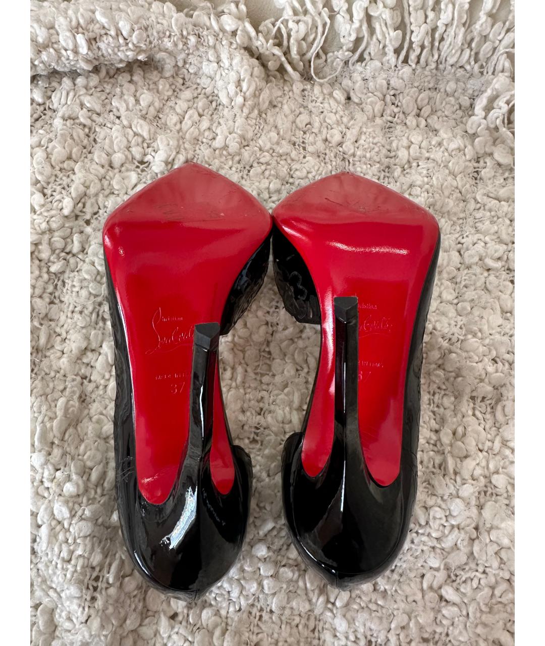 CHRISTIAN LOUBOUTIN Черные кожаные туфли, фото 5