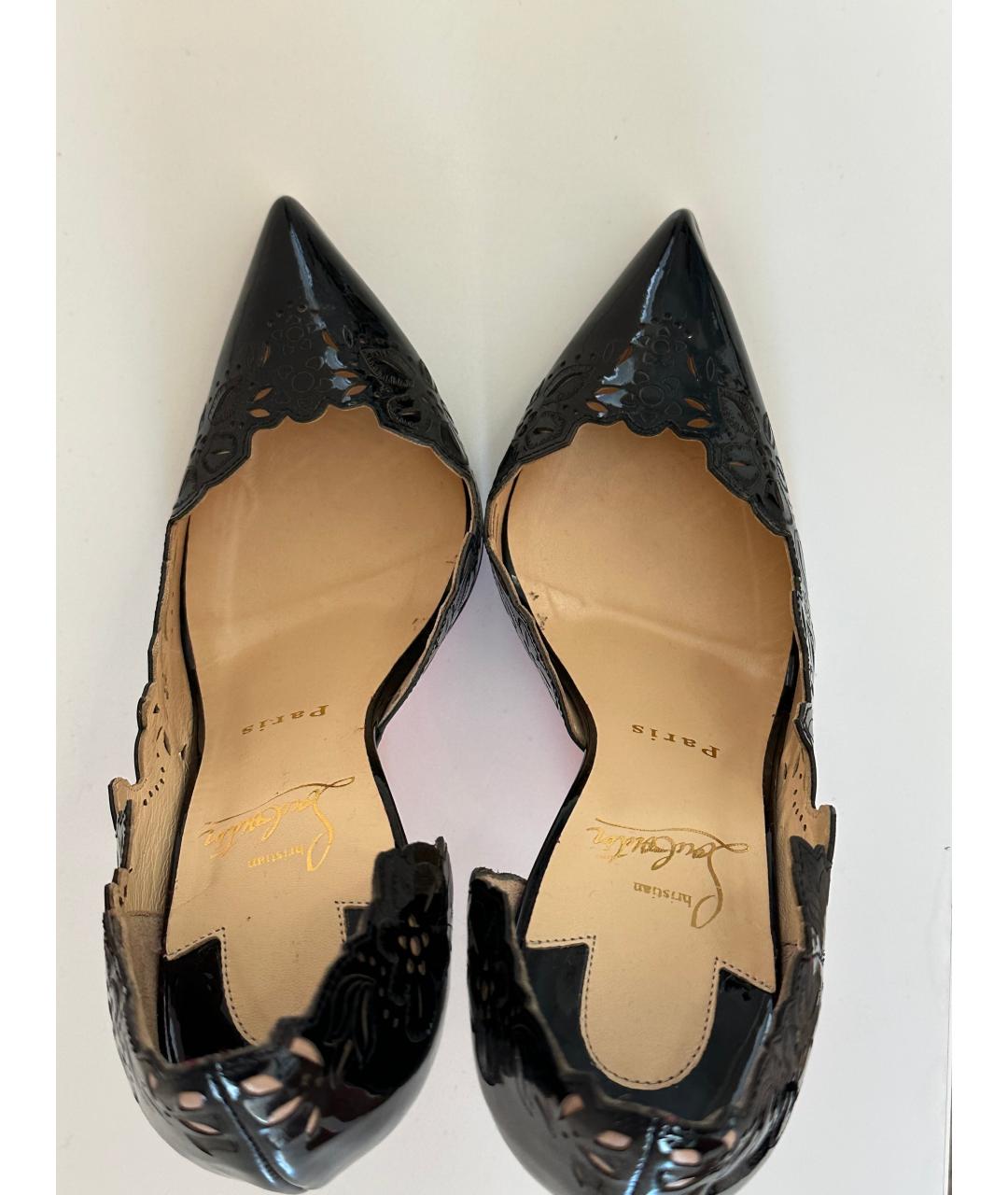 CHRISTIAN LOUBOUTIN Черные кожаные туфли, фото 3