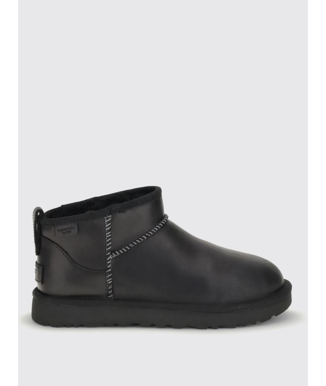 UGG AUSTRALIA Черные кожаные полусапоги, фото 4