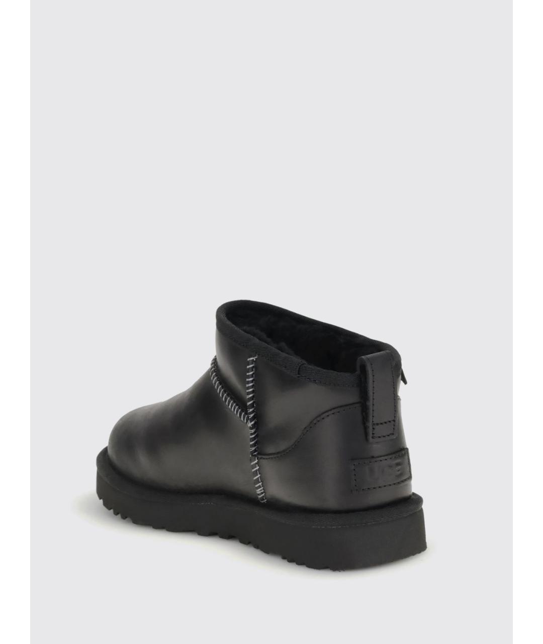 UGG AUSTRALIA Черные кожаные полусапоги, фото 3