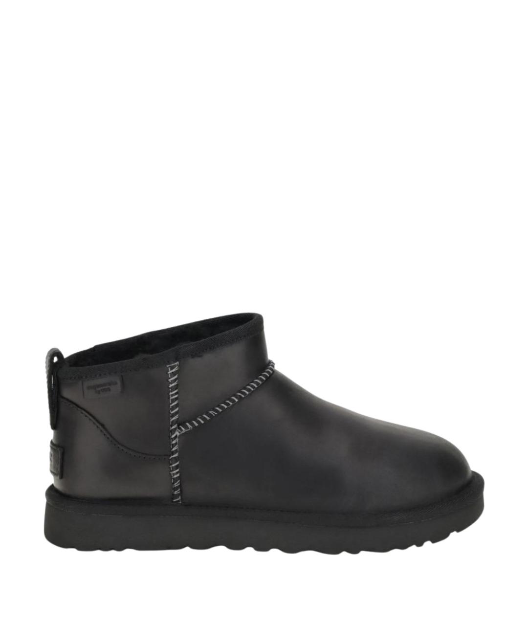 UGG AUSTRALIA Черные кожаные полусапоги, фото 1