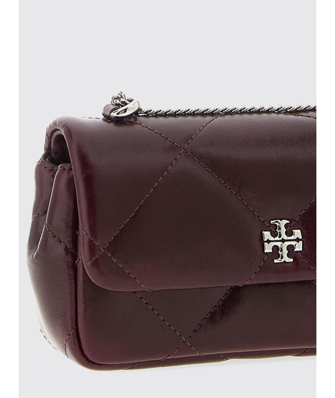 TORY BURCH Бордовая кожаная сумка через плечо, фото 3