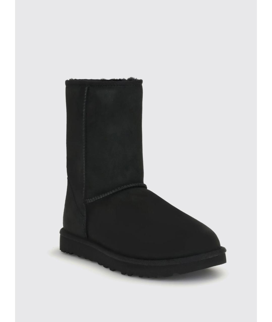 UGG AUSTRALIA Черные кожаные сапоги, фото 2