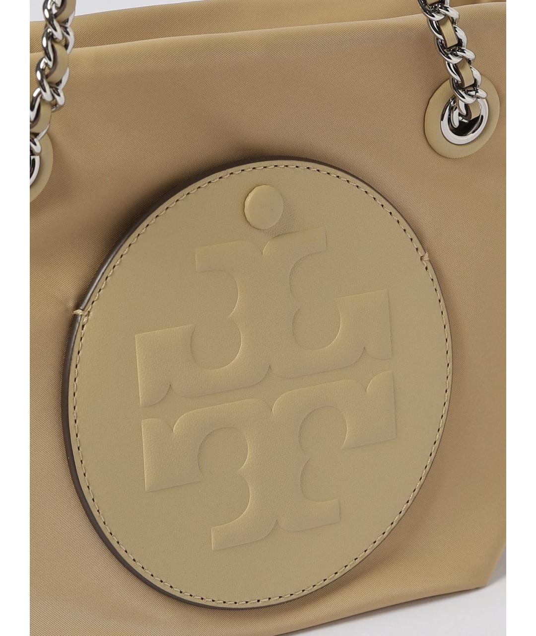 TORY BURCH Бежевая тканевая сумка тоут, фото 3
