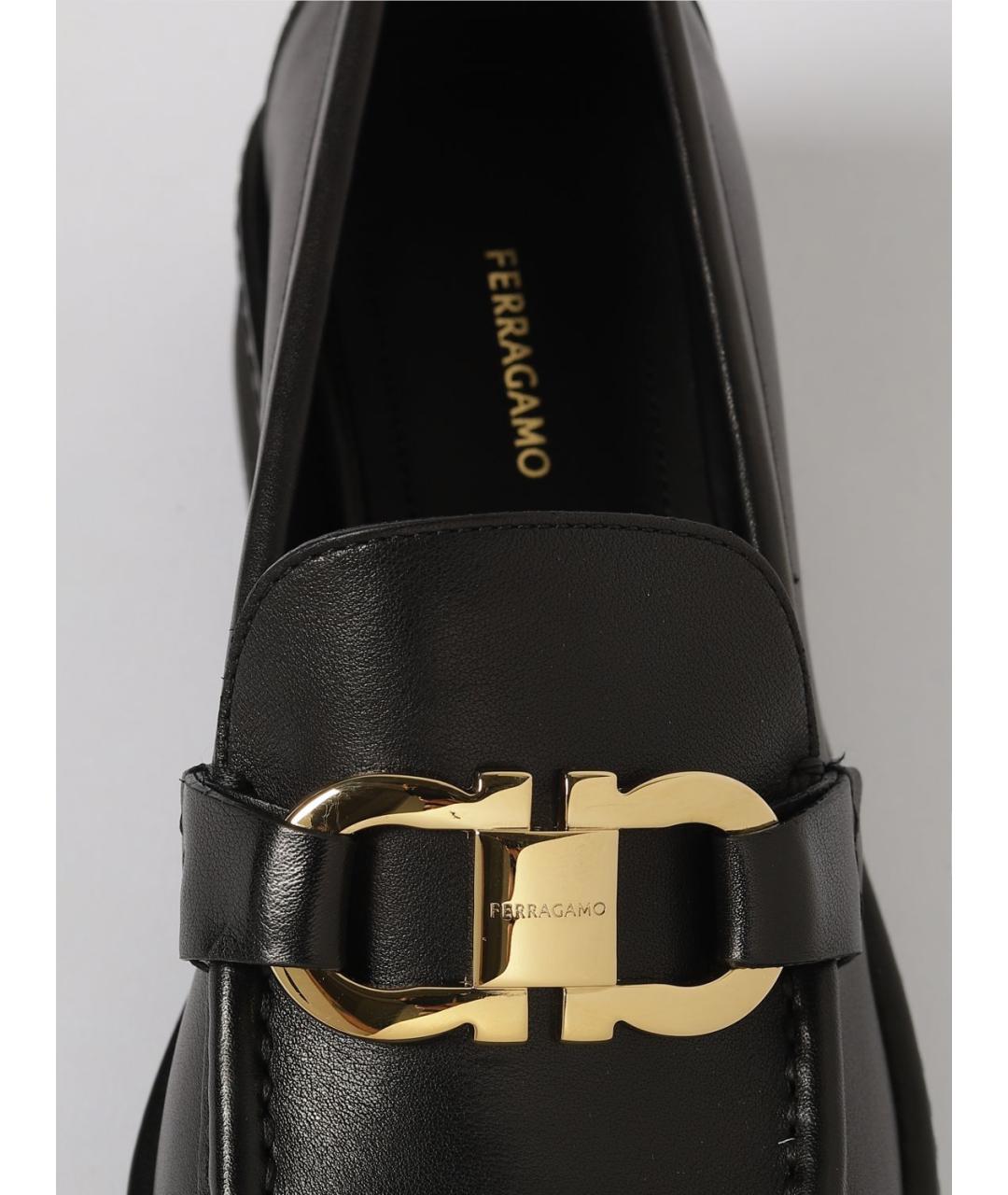 FERRAGAMO Черные лоферы, фото 4