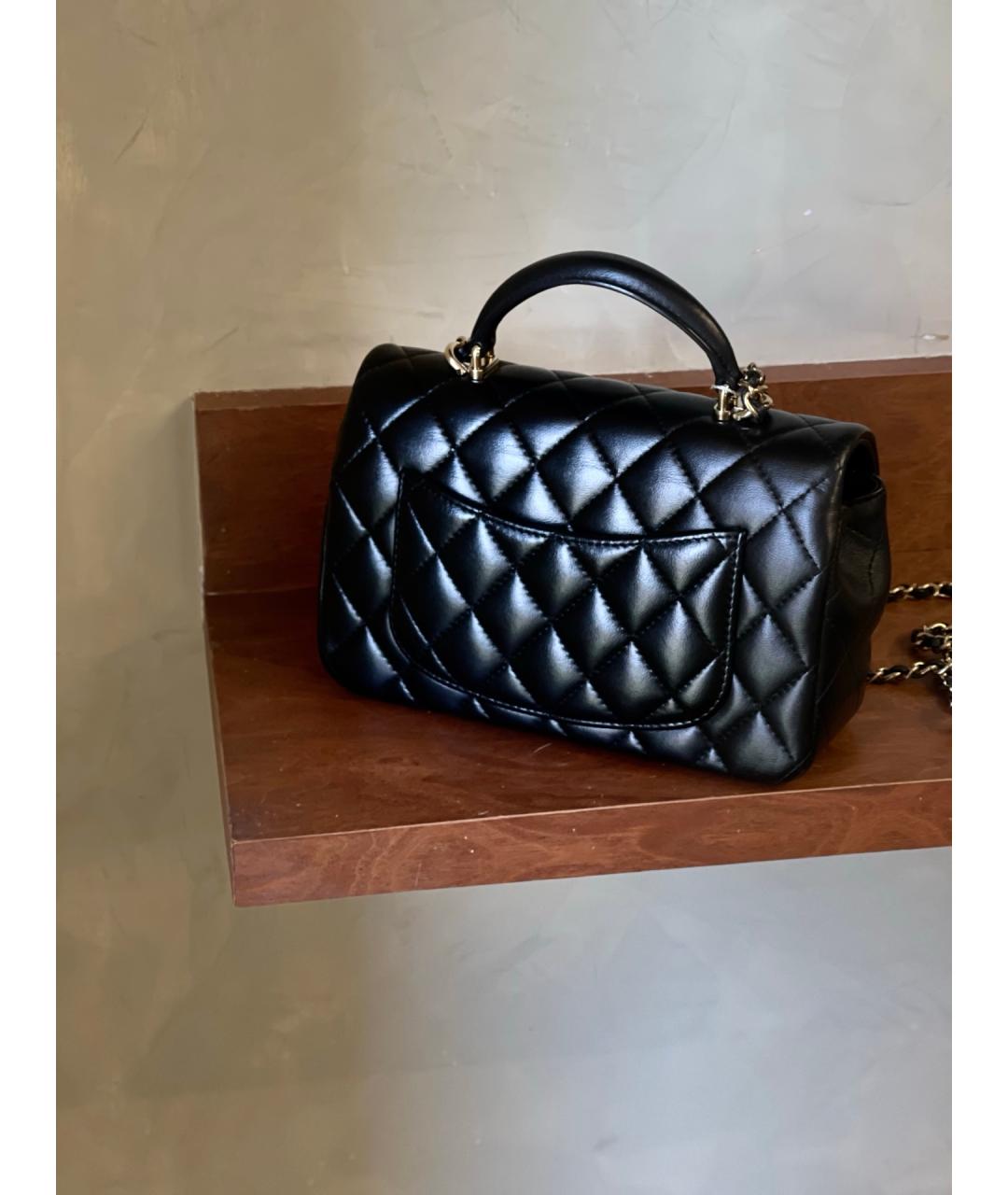 CHANEL Черная кожаная сумка через плечо, фото 4