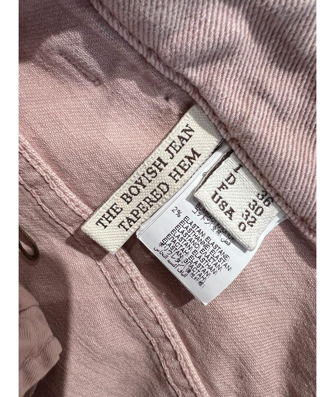 BRUNELLO CUCINELLI Розовые хлопковые прямые джинсы, фото 7