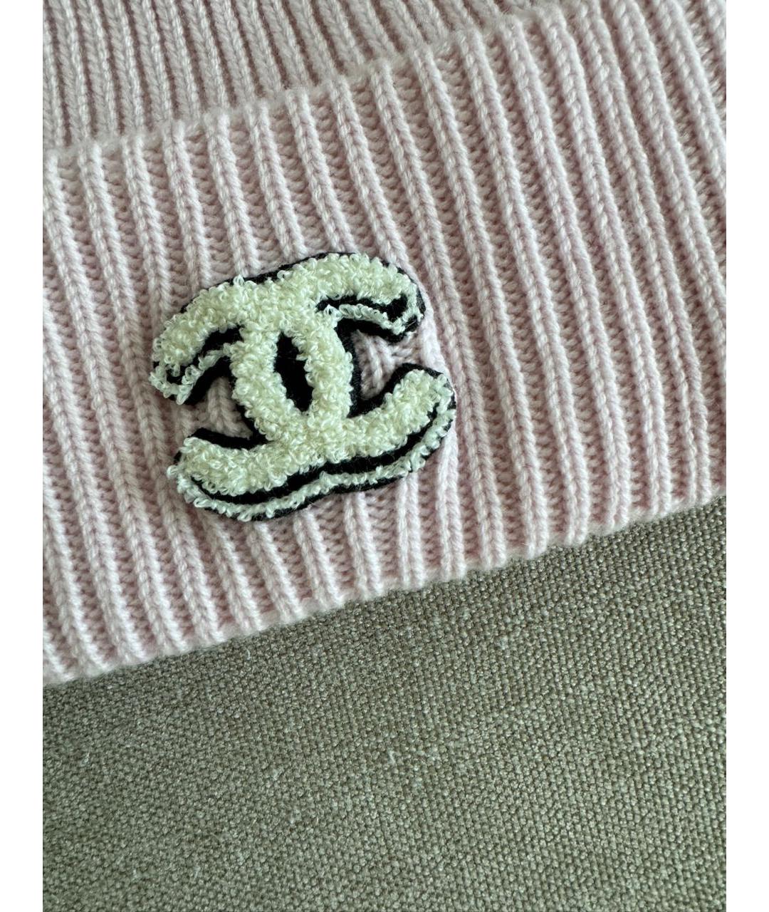 CHANEL Розовая кашемировая шапка, фото 3