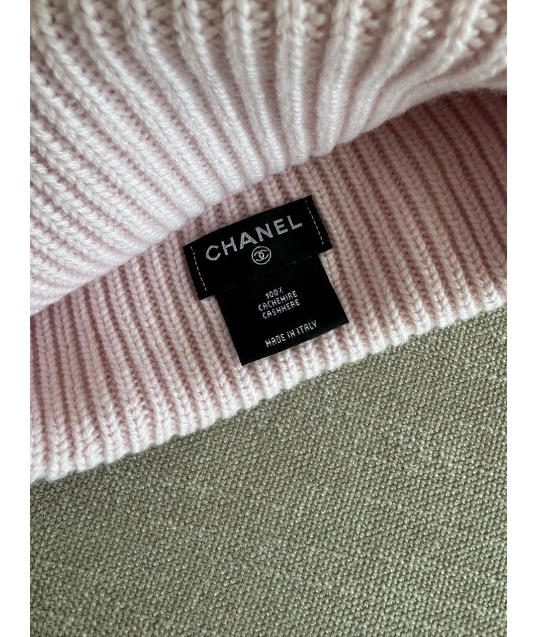 CHANEL Розовая кашемировая шапка, фото 4