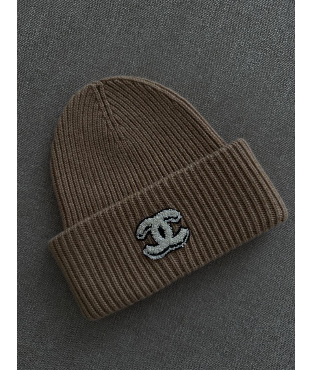 CHANEL Бежевая кашемировая шапка, фото 3