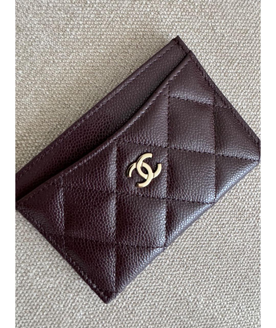 CHANEL Бордовая кожаная визитница, фото 4