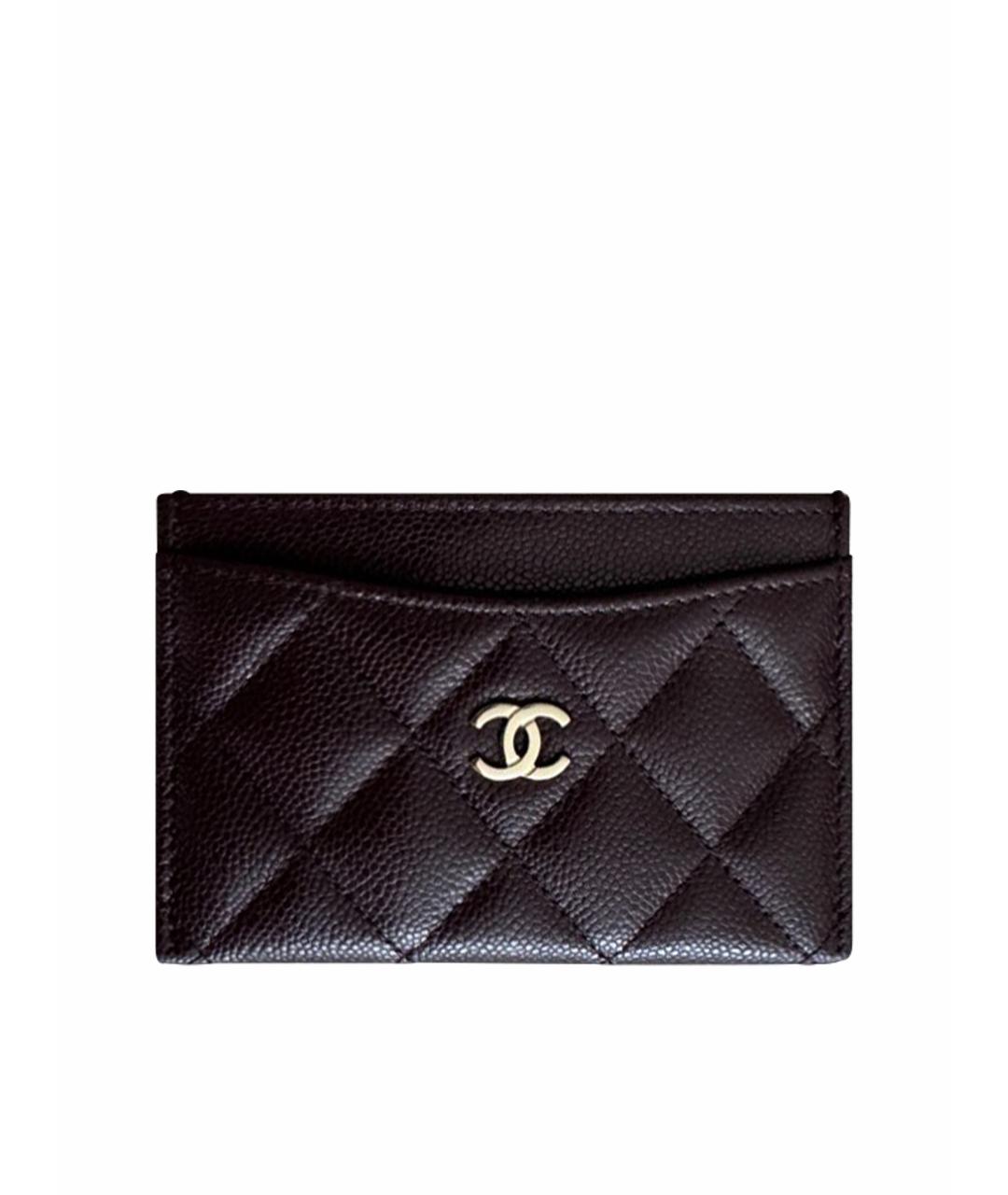 CHANEL Бордовая кожаная визитница, фото 1