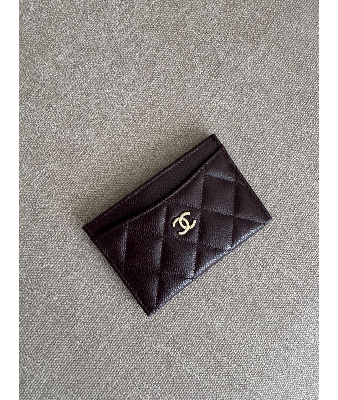 CHANEL Бордовая кожаная визитница, фото 5