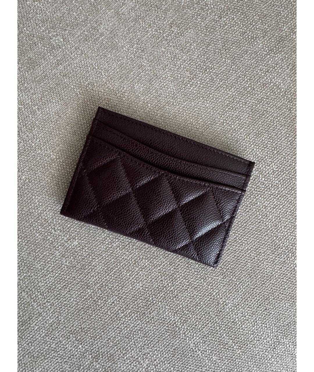 CHANEL Бордовая кожаная визитница, фото 2