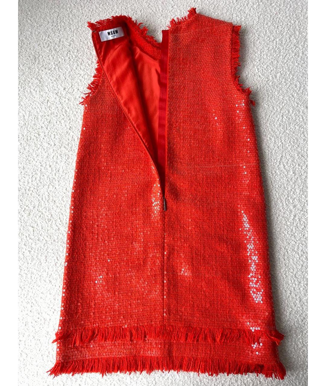 MSGM Оранжевое хлопковое платье, фото 8