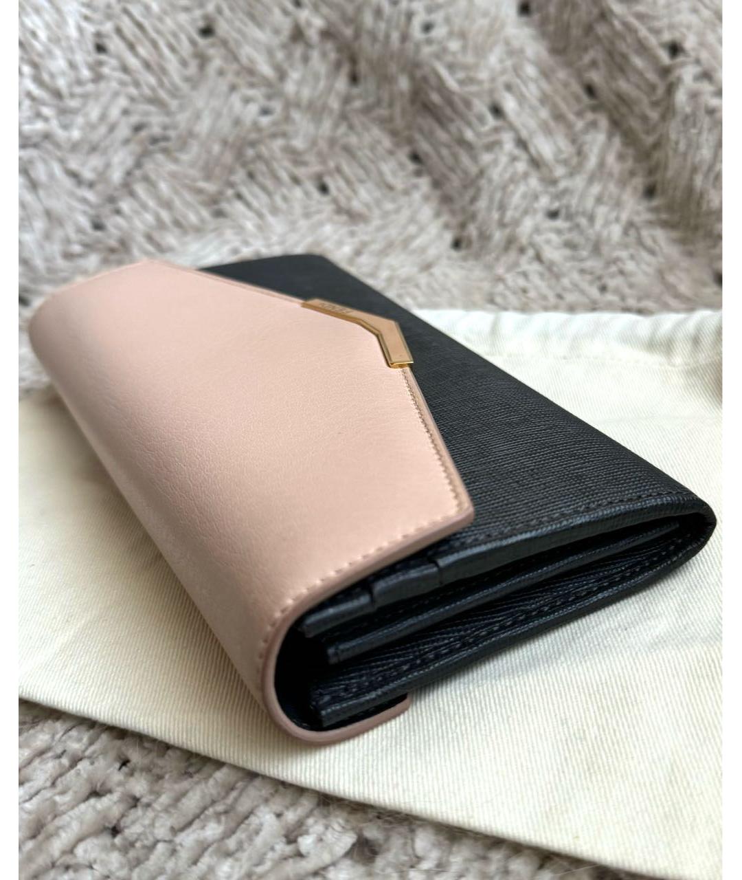 FENDI Розовый кожаный кошелек, фото 2