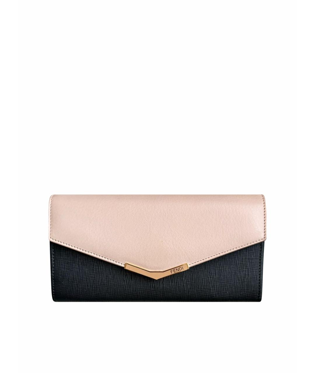 FENDI Розовый кожаный кошелек, фото 1