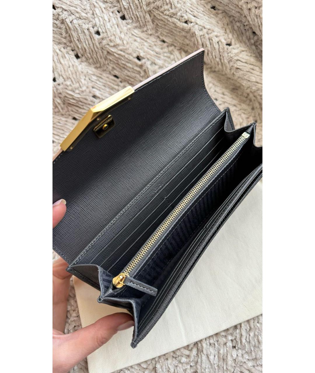 FENDI Розовый кожаный кошелек, фото 4