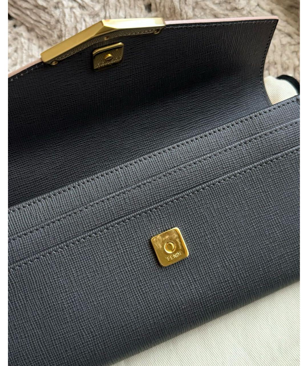 FENDI Розовый кожаный кошелек, фото 6