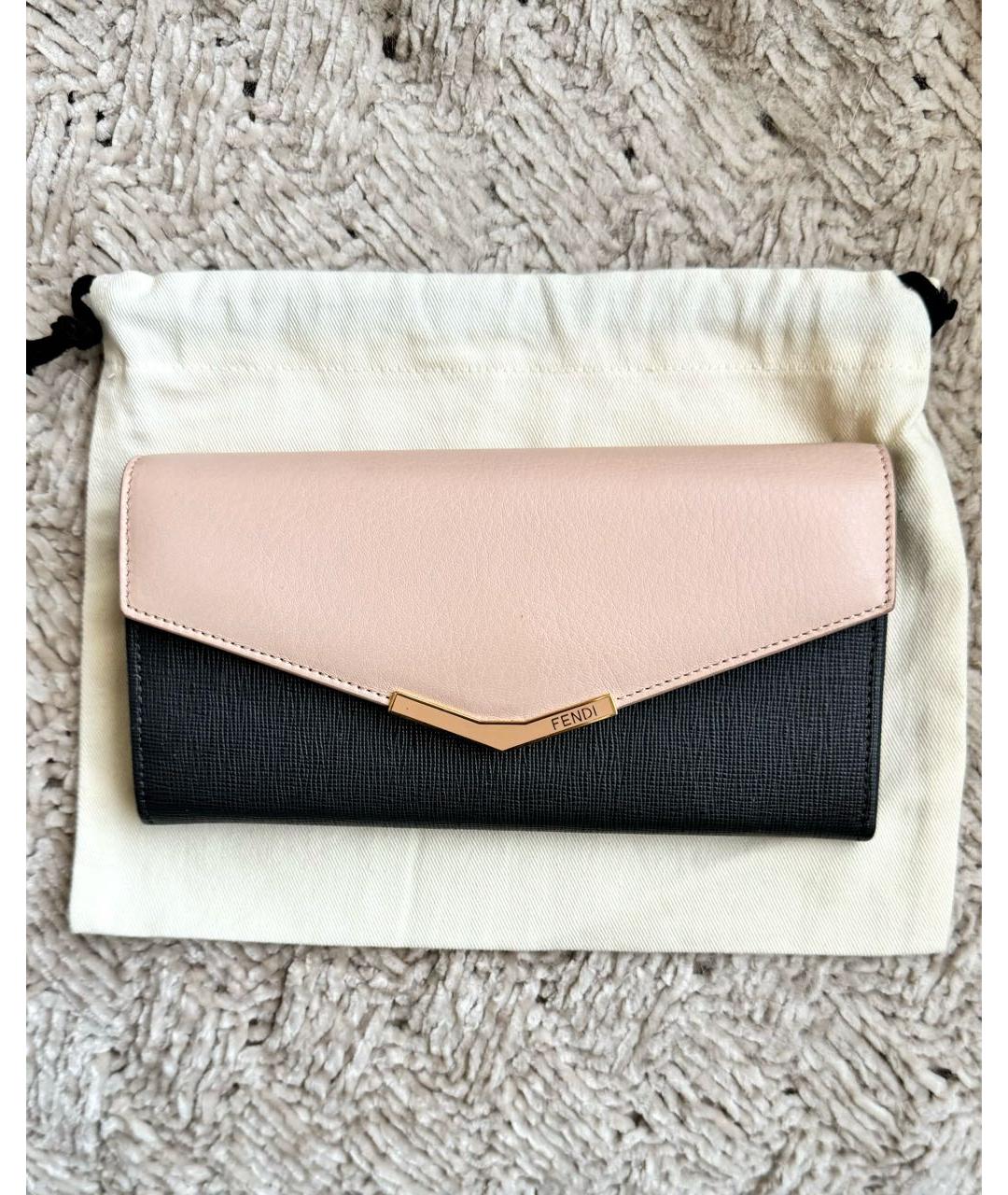 FENDI Розовый кожаный кошелек, фото 9