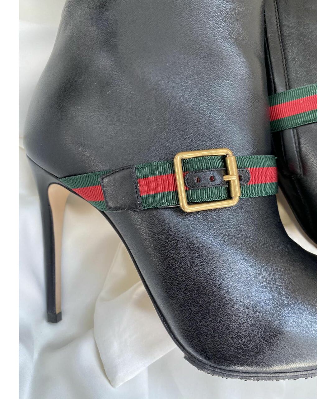 GUCCI Черные кожаные сапоги, фото 3