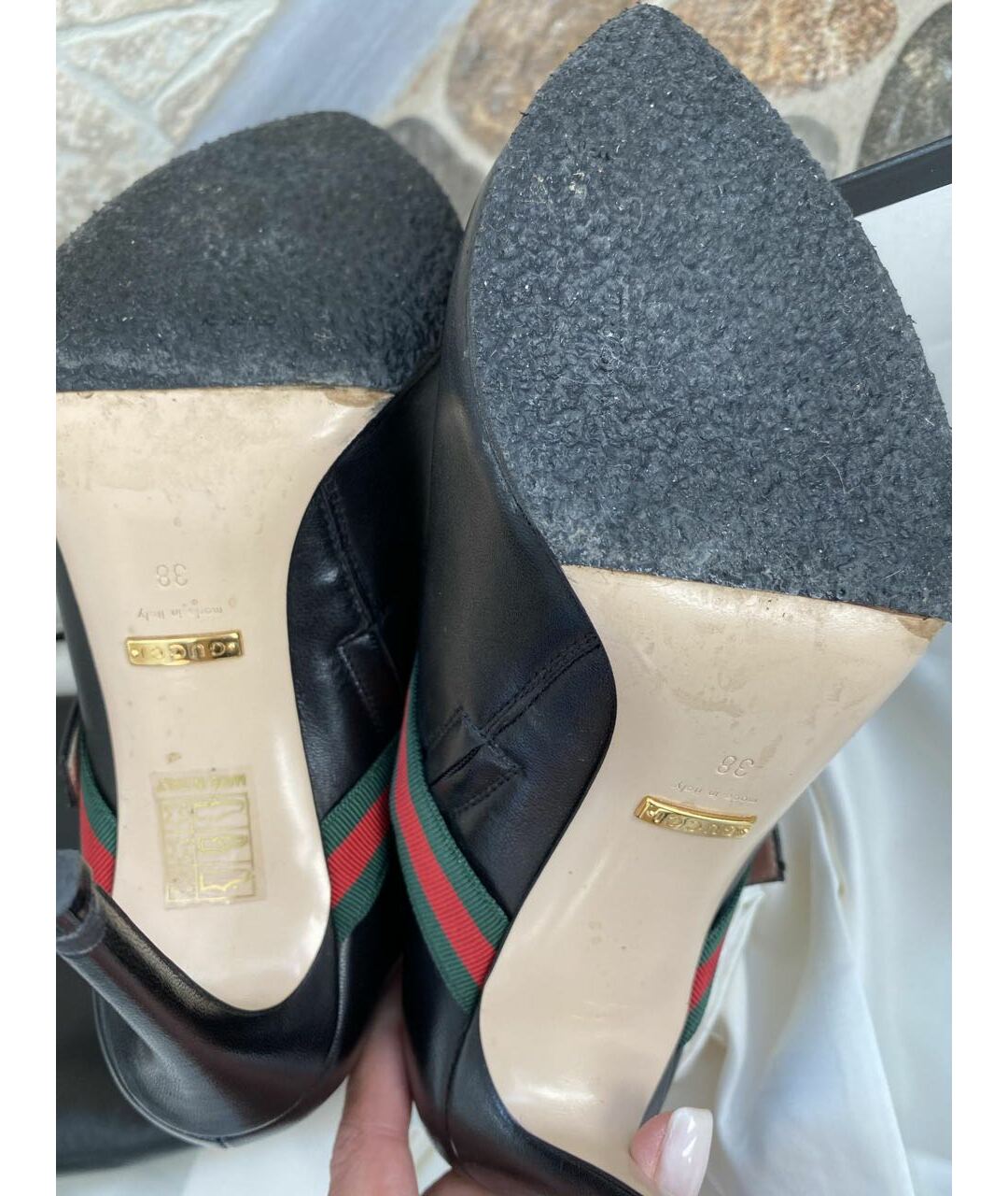 GUCCI Черные кожаные сапоги, фото 6