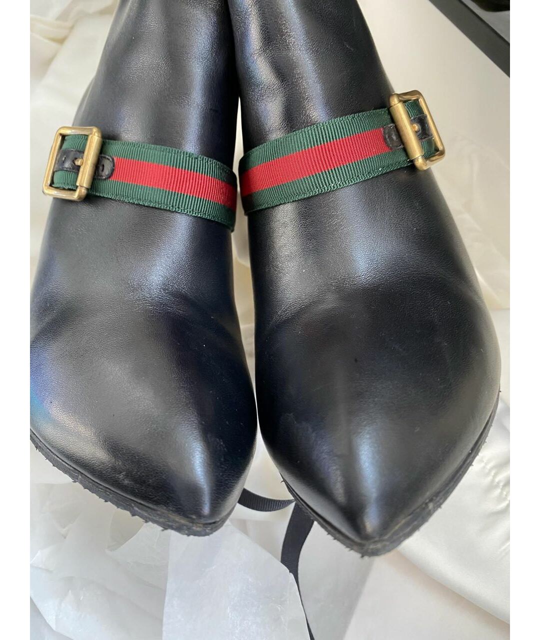 GUCCI Черные кожаные сапоги, фото 2