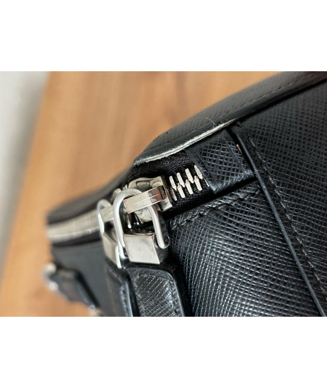 PRADA Черная кожаная барсетка, фото 5