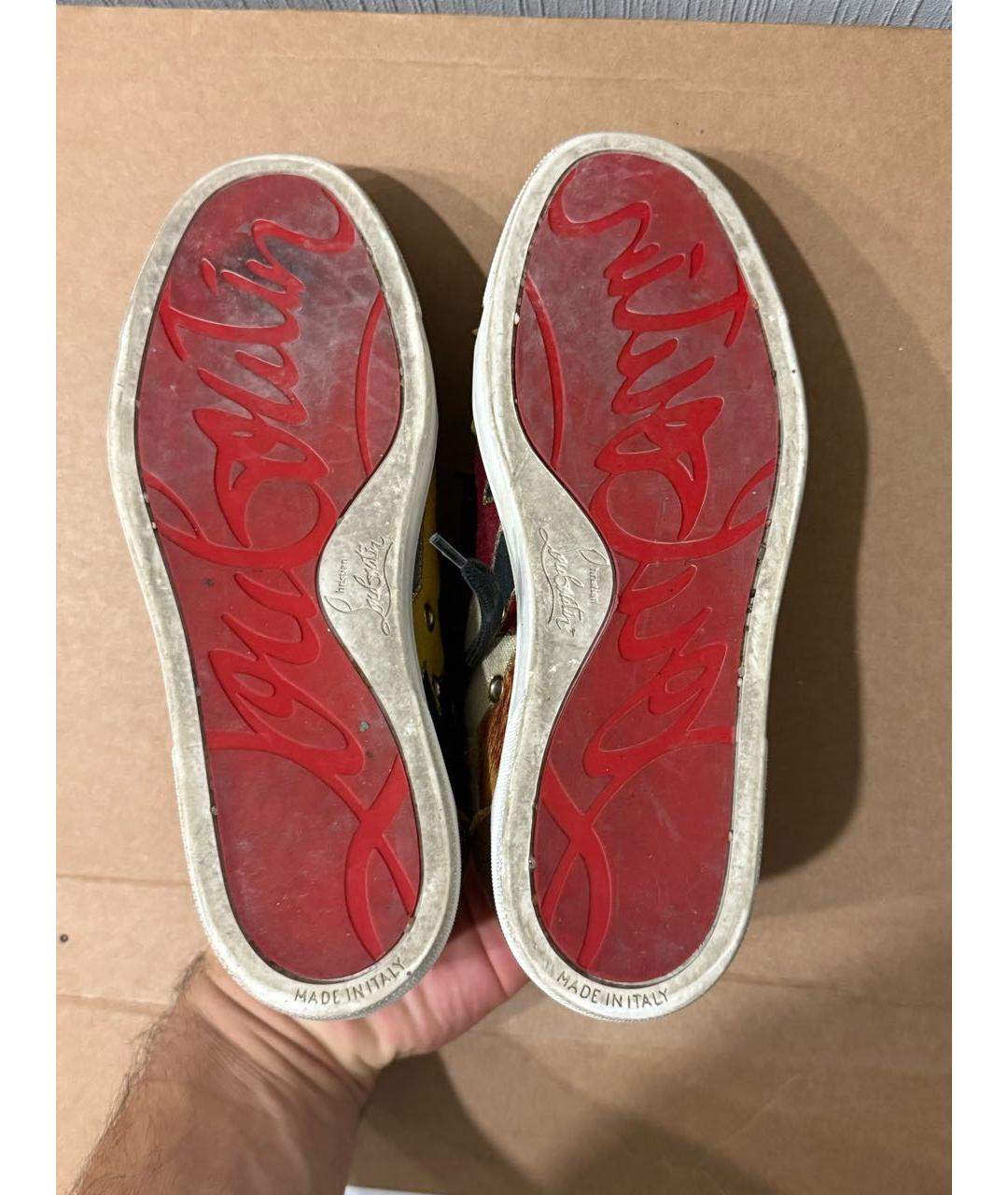 CHRISTIAN LOUBOUTIN Мульти кожаные кеды, фото 3