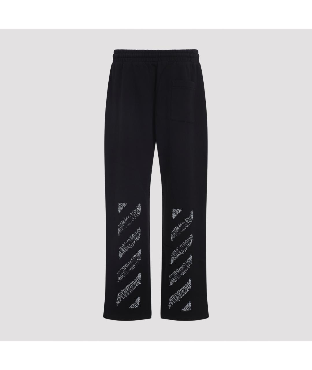 OFF-WHITE Черные хлопковые повседневные брюки, фото 4